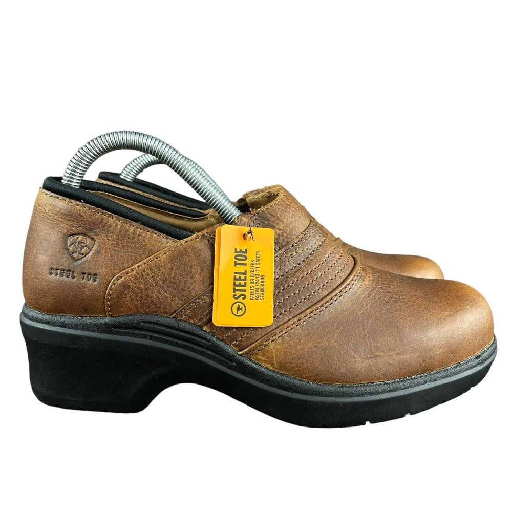 Ariat Safety Clog Steel Toe Golden Brown Slip On Shoes 10002367 Womens Sz 6-11 B